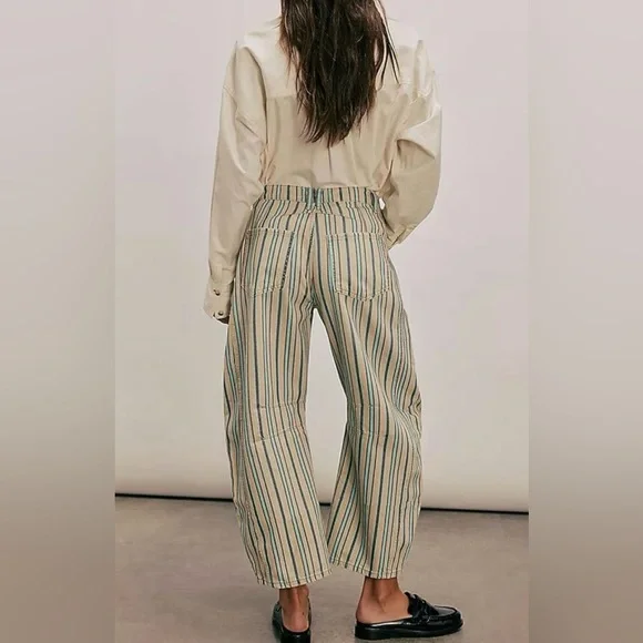 Loveimgs Women's Boyfriend Baggy Barrel Stripe Jeans Size Small (US 4-6) NWT - Picture 3 of 17